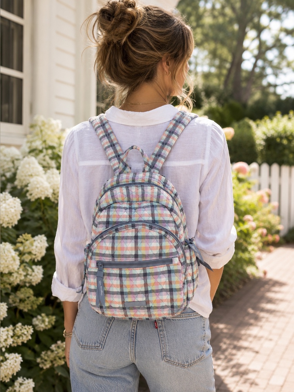 Vera Bradley Compact Essential Backpack in Gingham Plaid